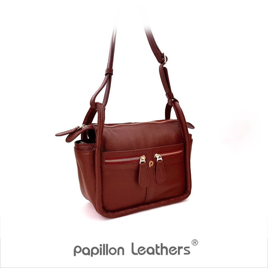 Tekstur kulit asli pada produk Papillon Leather