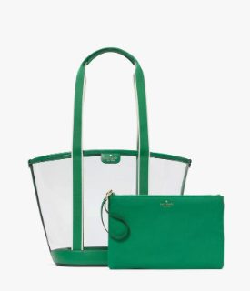 Tas Kate Spade KG078 Tote See Through Pvc Green Been