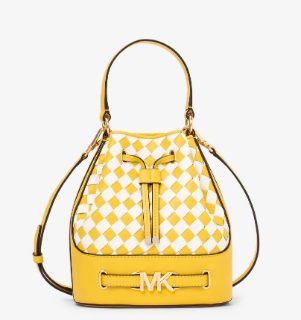 Tas Michael Kors Reed Med Belted bucket Messenger Golden Yellow