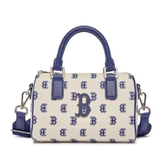 Tas MLB MLB Classic Monogram Jacquard Boston Bag S Boston White Navy